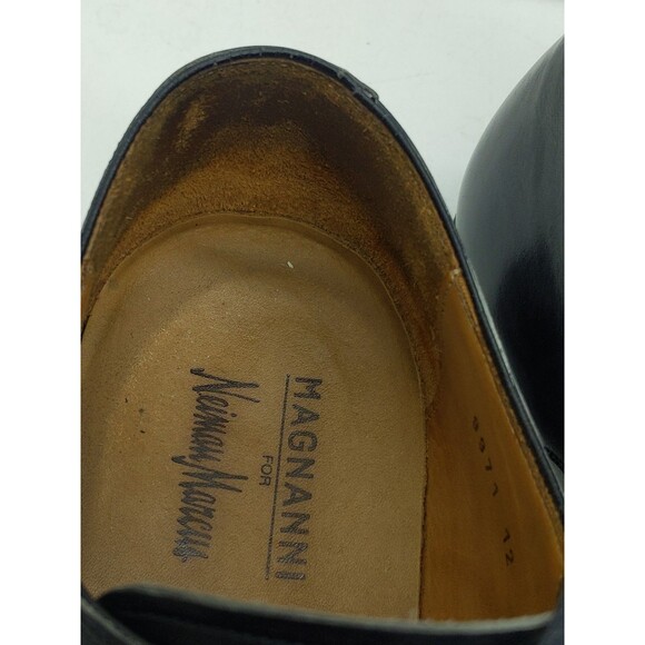 Magnanni for Neiman Marcus 9971 Black Leather Derby Lace Up Shoes Men Size 12 - Picture 15 of 16